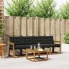 vidaXL Set vanjskih sofa s jastukom 5 pcs Prirodna i crna