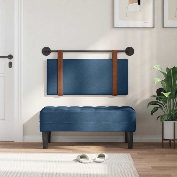 vidaXL Držeće uzglavlje Zidne Plava 90 x 55 x 5 cm Antikni PU