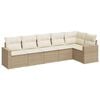 vidaXL 6-dijelni set vrtnih sofa s jastucima bež od poliratana