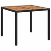 vidaXL Stol za vrt Crna 90 x 90 x 75 cm poliratan
