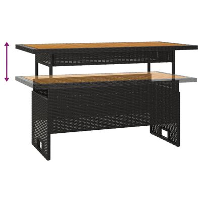 vidaXL Vrtni stol crni 100x50x43/63 cm od drva bagrema i poliratana