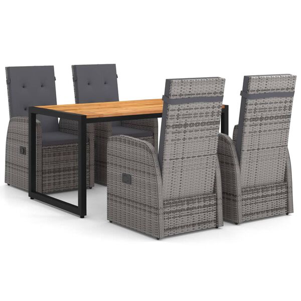 vidaXL 5-dijelni vrtni blagovaonski set sivi