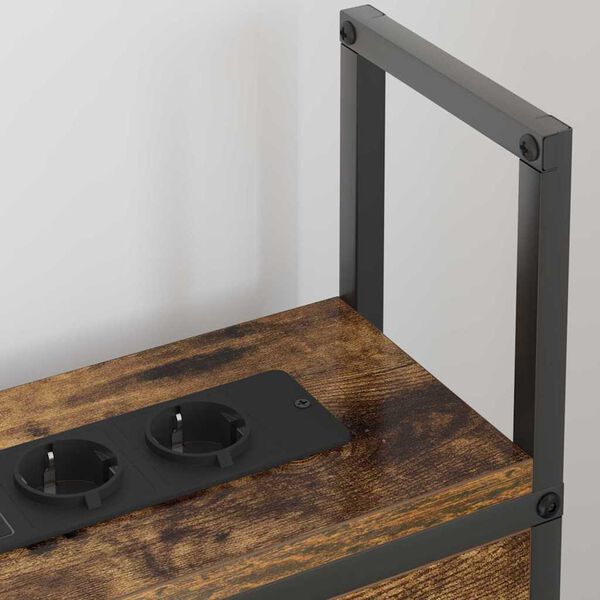 vidaXL Uzgled za skladi&scaron;tenje s postajom za punjenje Dimljeni hrast