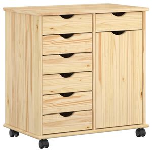 vidaXL Mobilni ormar 63,5 x 39 x 65,5 cm Čvrsto borovo drvo Smeđa