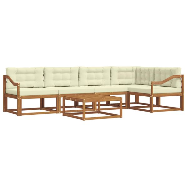 vidaXL Set vanjskih sofa s jastukom 6 pcs Prirodna i krem