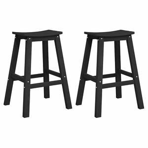 vidaXL Barska stolica 2 pcs Crna 52 x 43 x 73,5 cm HDPE