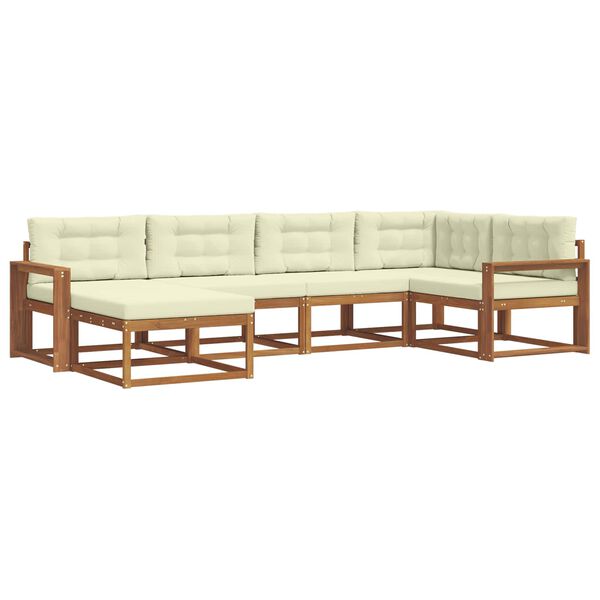 vidaXL Set vanjskih sofa s jastukom 6 pcs Prirodna i krem