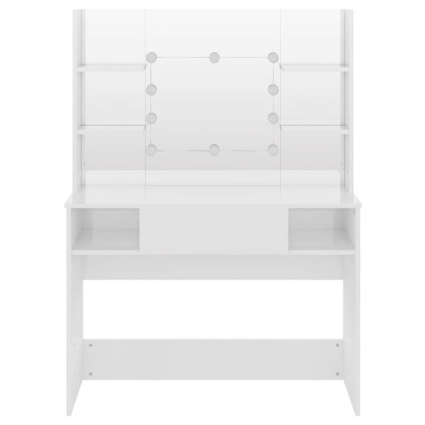 vidaXL Stolić za šminkanje LED 100 x 40 x 135 cm MDF sjajni bijeli