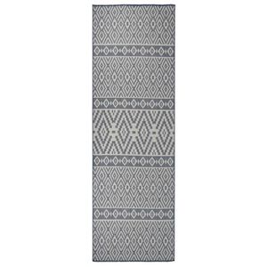 vidaXL Vanjski tepih ravnog tkanja 80 x 250 cm plave pruge