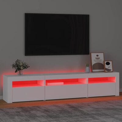 vidaXL TV ormarić s LED svjetlima bijeli 195x35x40 cm