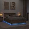 vidaXL Krevetna konstrukcija S LED lampica Sonoma hrast 150 x 200 cm