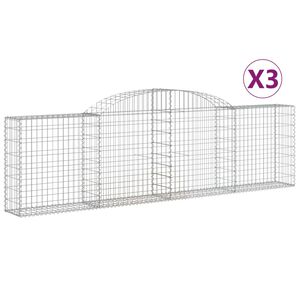vidaXL Lučne gabionske ko&scaron;are 3 kom 300x30x80/100 cm pocinčano željezo