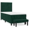 vidaXL Box spring krevet s madracem tamnozeleni 90x200 cm bar&scaron;unasti