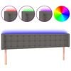 vidaXL LED uzglavlje sivo 183x16x78/88 cm umjetna koža