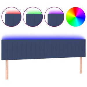 vidaXL LED uzglavlje plavo 200x5x78/88 cm od tkanine