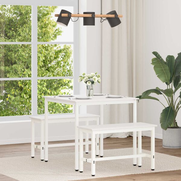 vidaXL Stol za objedovanje Bijelo 80 x 80 x 75 cm Čvrsto borovo drvo