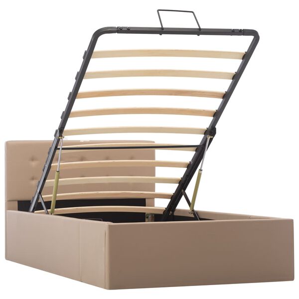 vidaXL Hidraulični okvir za krevet od umjetne kože boja kave 90x200 cm