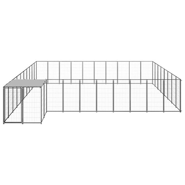 vidaXL Kavez za pse crni 25,41 m² čelični