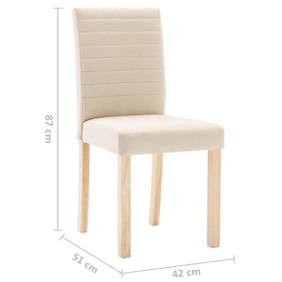 vidaXL Blagovaonske stolice od tkanine 4 kom krem