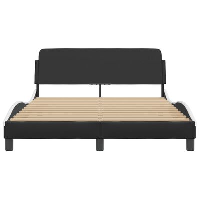 vidaXL Okvir kreveta s uzglavljem crno-bijeli 140x200 cm umjetna koža