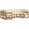 vidaXL Set vanjskih sofa s jastukom 6 pcs Prirodna i krem