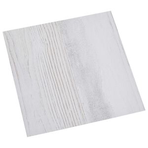 vidaXL Samoljepljive Pločice za Pod Bijela i drvo 30,5 x 30,5 cm