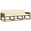 vidaXL Set vanjskih sofa s jastukom 3 pcs Prirodna i krem