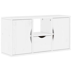 vidaXL TV ormarić s ladicom ODDA bijeli 79x24x40 cm puno drvo bor
