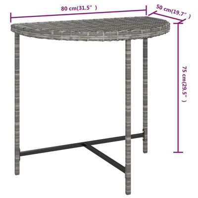 vidaXL Vrtni stol sivi 80 x 50 x 75 cm od poliratana