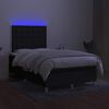vidaXL Krevet box spring s madracem LED crni 120 x 190 cm od tkanine