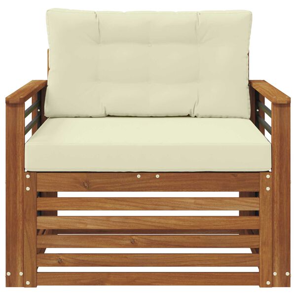 vidaXL Set vanjskih sofa Čvrsto drvo akacije i poliester Prirodna