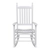 vidaXL Stolica za ljuljanje sa zakrivljenim sjedalom bijela drvena
