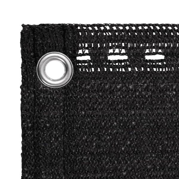 vidaXL Balkonski zastor crni 120 x 600 cm HDPE