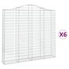 vidaXL Lučne gabionske ko&scaron;are 6 kom 200x30x180/200cm pocinčano željezo