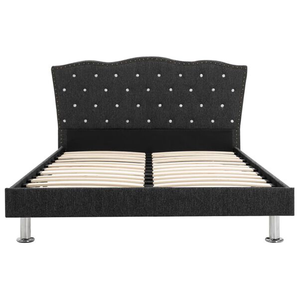 vidaXL Krevet od tkanine s madracem tamnosivi 140 x 200 cm