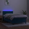 vidaXL Krevet box spring s madracem LED tamnoplavi 90x200 cm bar&scaron;un