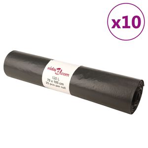 vidaXL Vreće za smeće 250 kom crne 120 L