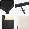 vidaXL Vrtni set za objed s jastukom 7 pcs Crna poliratan