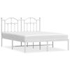 vidaXL Metalni okvir za krevet s uzglavljem bijeli 135x190 cm
