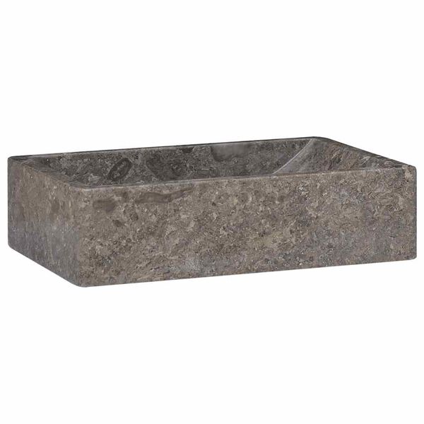 vidaXL Umivaonik 45 x 30 x 12 cm mramorni visoki sjaj sivi