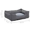 vidaXL Krevet za pse sivi 85,5 x 70 x 23 cm flis s izgledom platna
