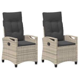 vidaXL Vrtna stolica 2 pcs Svijetlo siva i tamno siva 56 x 60 x 112 cm