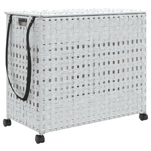 vidaXL Ko&scaron;ara za rublje s kotačima bijela 66x35x60 cm od ratana