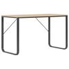 vidaXL Stol za računalo crni i boja hrasta 120 x 60 x 73 cm