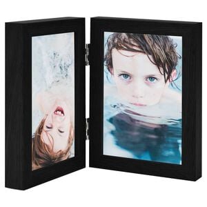 vidaXL Dvostruki preklopni okvir za fotografije crni 2 x (13x18 cm)