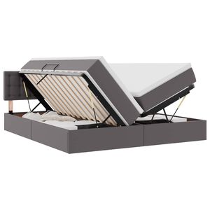 vidaXL Krevet s prostorom za pohranu s LED-om Siva 180 x 200 cm