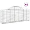 vidaXL Lučne gabionske ko&scaron;are 4 kom 200x30x80/100 cm pocinčano željezo