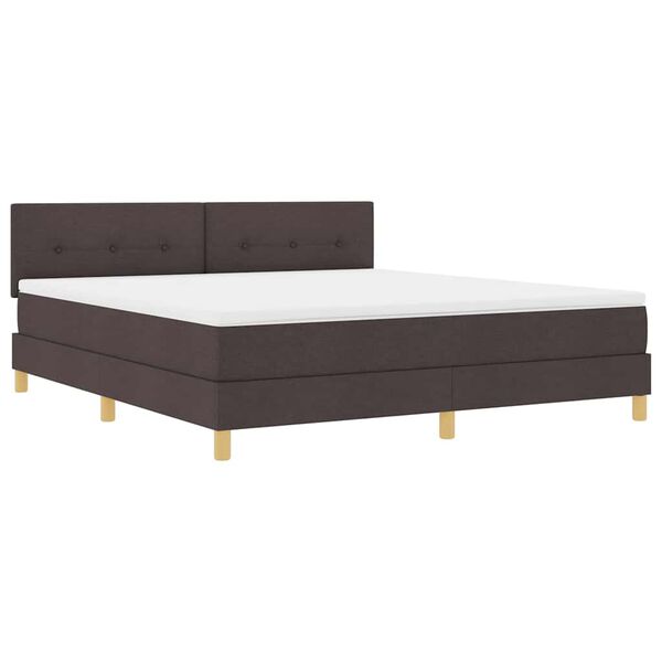 vidaXL Boxspring krevet s madracem Tamno smeđa 180 x 200 cm tkanina