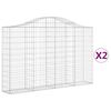 vidaXL Lučne gabionske ko&scaron;are 2 kom 200x30x120/140cm pocinčano željezo