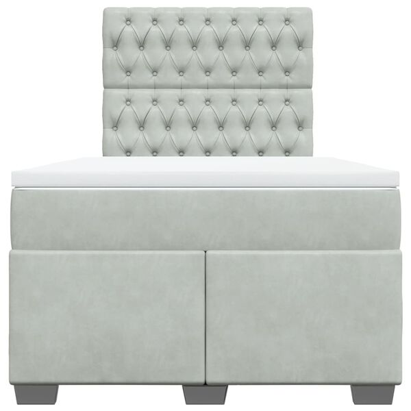 vidaXL Krevet s oprugama i madracem svjetlosivi 120x190 cm bar&scaron;unasti